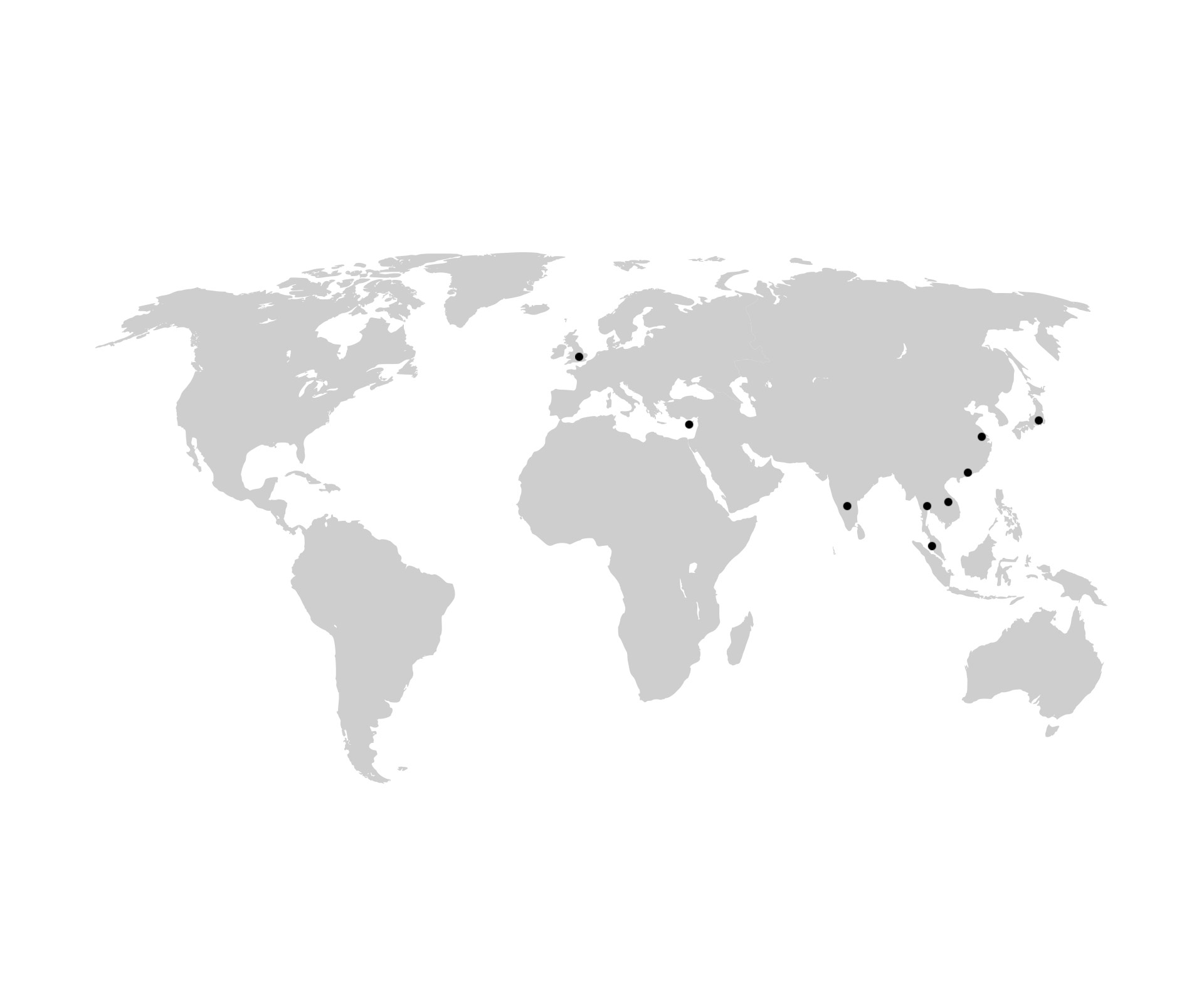 global map showing client and resource locations