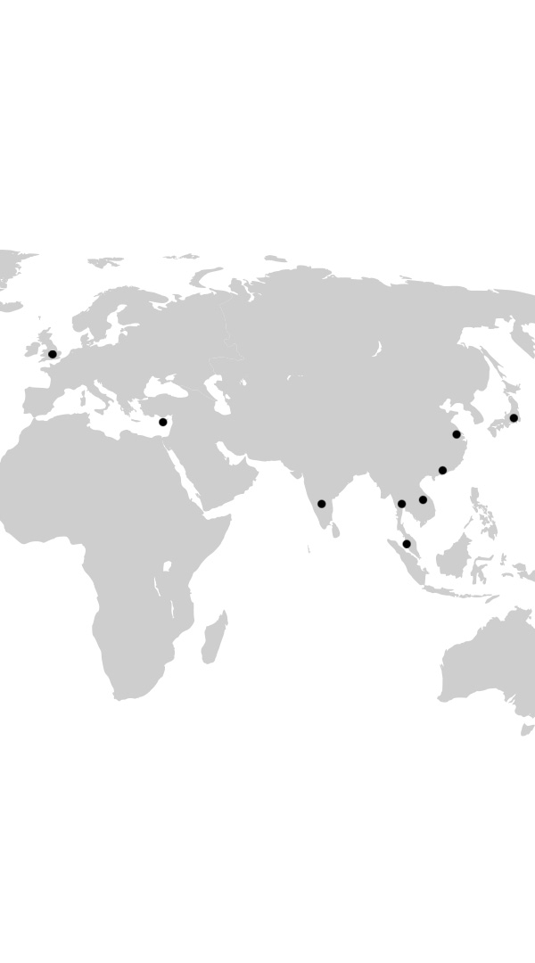 global map showing client and resource locations